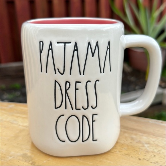 Rae Dunn Artisan Collection White Mug Pajama Dress Code - Picture 1 of 5
